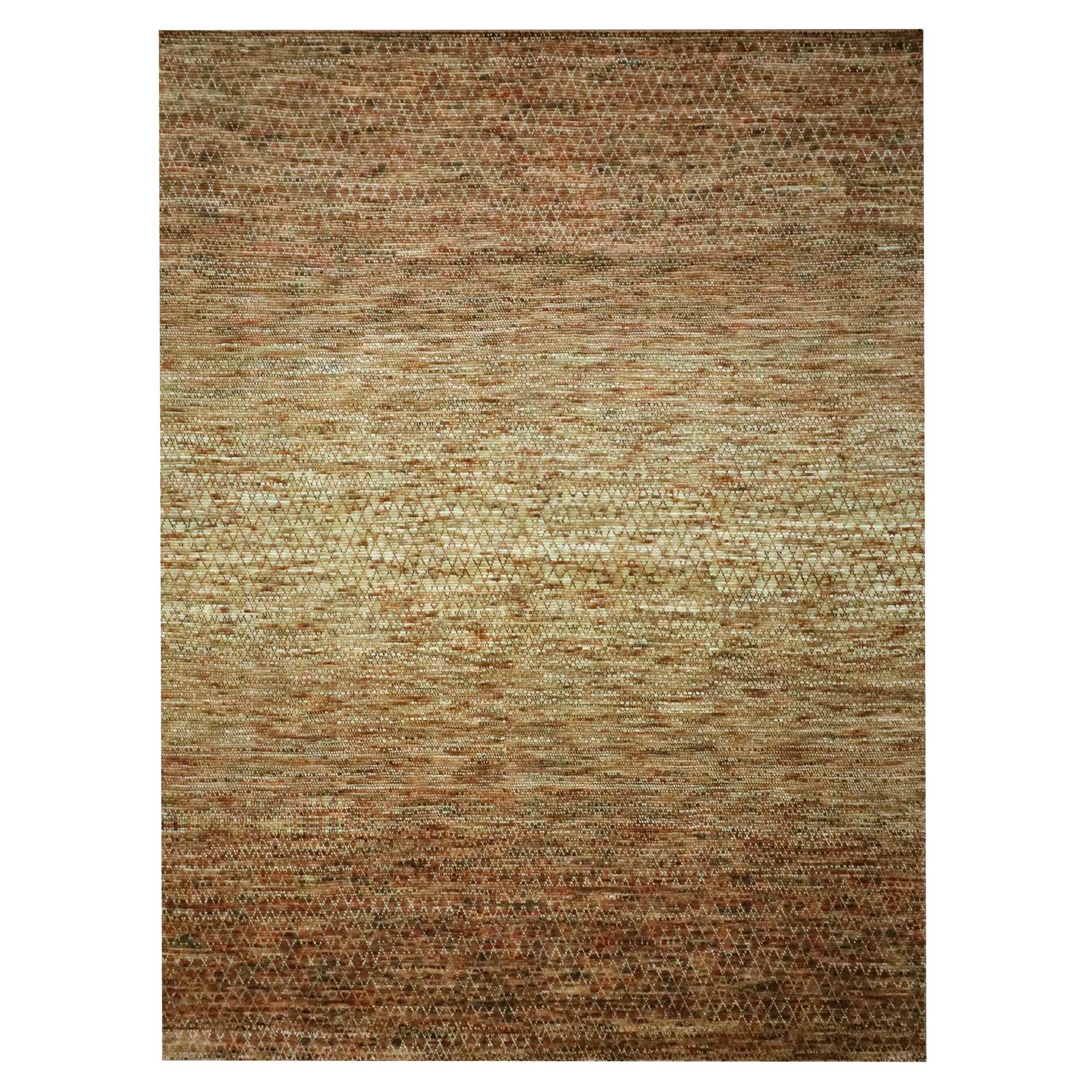 10'4"x14' Tawny Brown, Hand Knotted, Pure Wool, Grass Design with Looped Pile, Oriental Rug 